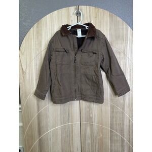 Gymboree‎ Kids Brown barn jacket Canvas Corduroy Collar Coat Jacket Size 6